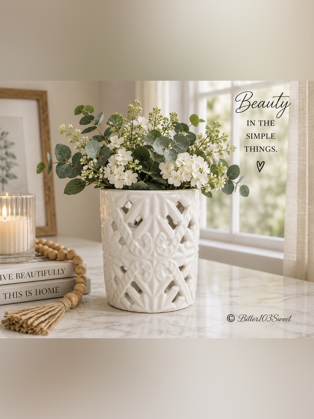 Ceramic Cut Out Design Vase